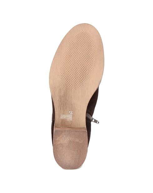 Boots en Velours de Cuir Camilla mocca