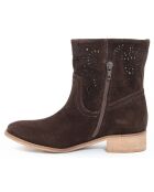 Boots en Velours de Cuir Camilla mocca