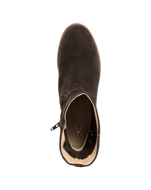 Boots en Velours de Cuir Camilla mocca