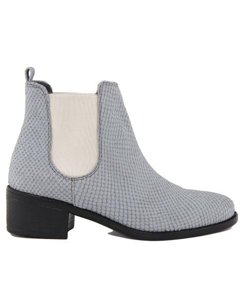 Bottines à talon en Cuir Joy grises