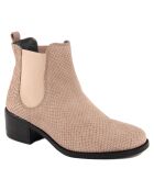Bottines à talon en Cuir Joy beiges