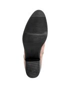 Bottines plates en Velours de Cuir Eleonore beiges