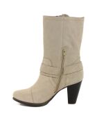 Bottines à talon en Velours de Cuir Carol castor - Talon 8.5 cm