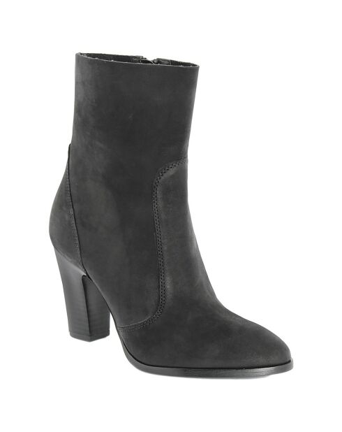 Bottines à talon en Cuir Johanna noires - Talon 9 cm