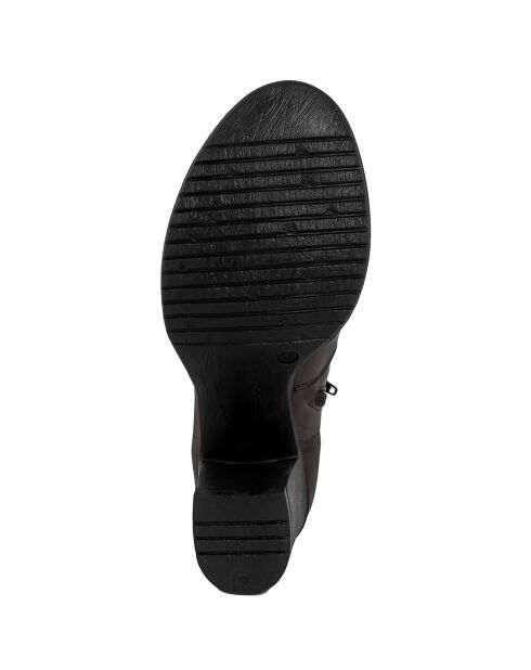 Boots en Cuir Amina gris foncé - Talon 7 cm