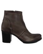 Boots en Cuir Amina gris foncé - Talon 7 cm