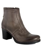 Boots en Cuir Amina gris foncé - Talon 7 cm