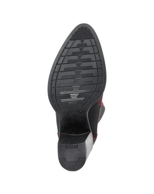 Boots en Velours de Cuir Lou marron - Talon 8 cm