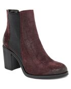 Boots en Velours de Cuir Lou marron - Talon 8 cm