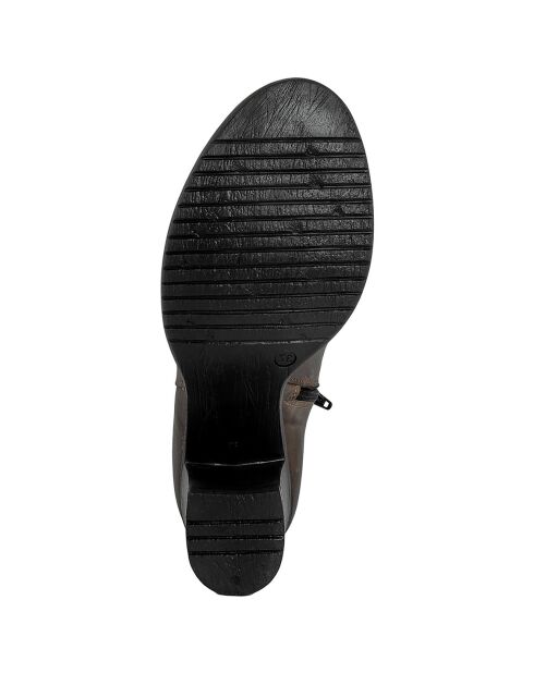 Boots en Cuir Sarah gris foncé - Talon 7 cm