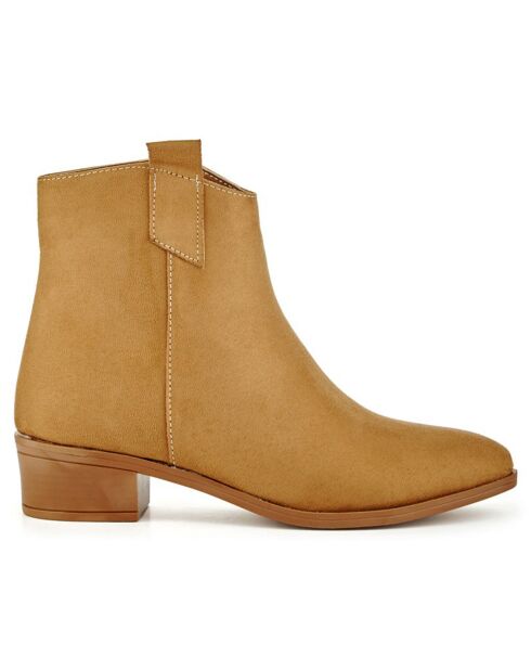 Bottines à talon Clara beiges - Talon 12 cm