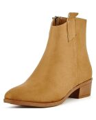 Bottines à talon Clara beiges - Talon 12 cm