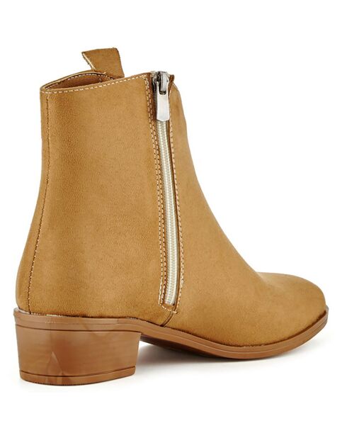Bottines à talon Clara beiges - Talon 12 cm