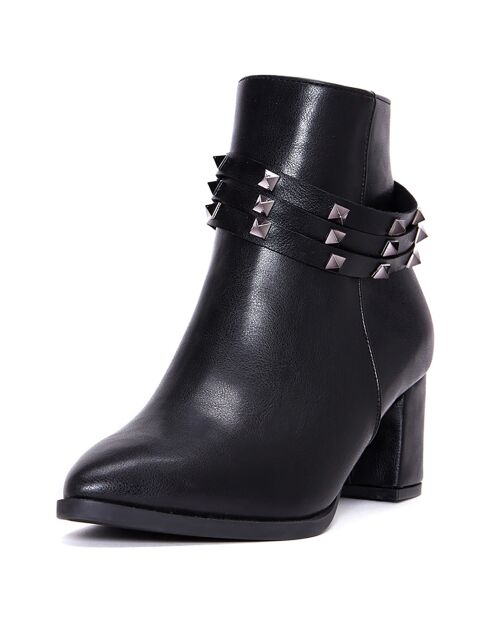 Bottines à talon Clotilde noires  - Talon 6 cm