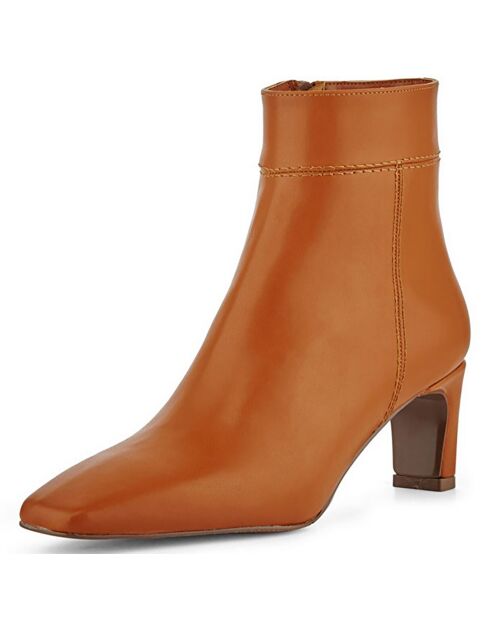 Bottines à talon Ester cognac - Talon 6 cm