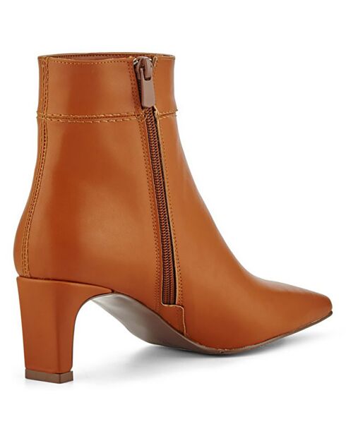 Bottines à talon Ester cognac - Talon 6 cm