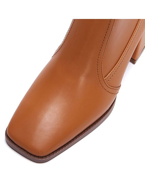 Bottines à talon Victoria cognac - Talon 7 cm