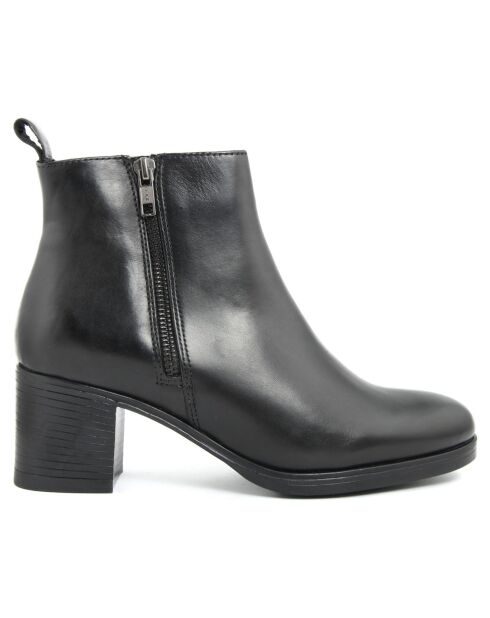 Bottines à talon en Cuir Maria noires  - Talon 6 cm