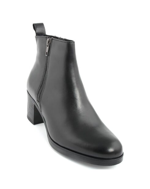 Bottines à talon en Cuir Maria noires  - Talon 6 cm