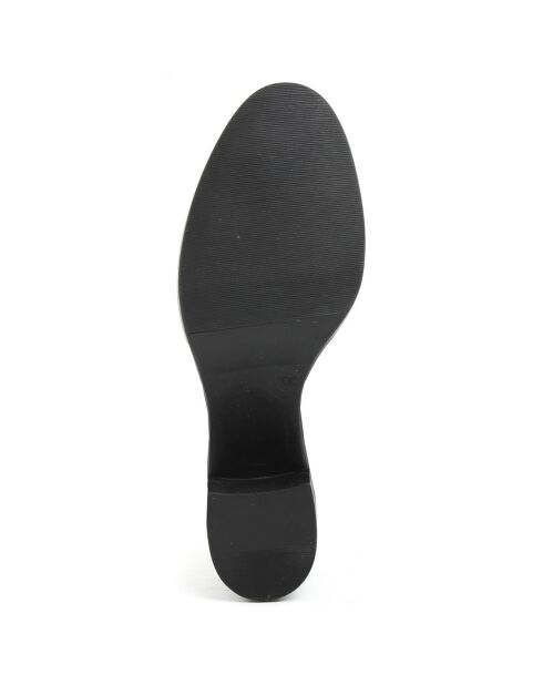 Bottines à talon en Cuir Nelly bordeaux  - Talon 6 cm