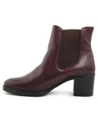 Bottines à talon en Cuir Nelly bordeaux  - Talon 6 cm