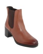 Bottines à talon en Cuir Jade marron  - Talon 6 cm