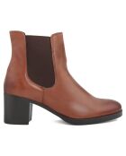 Bottines à talon en Cuir Jade marron  - Talon 6 cm