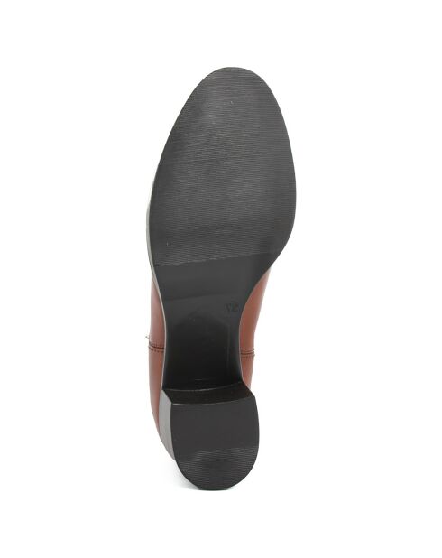 Bottines à talon en Cuir Jade marron  - Talon 6 cm