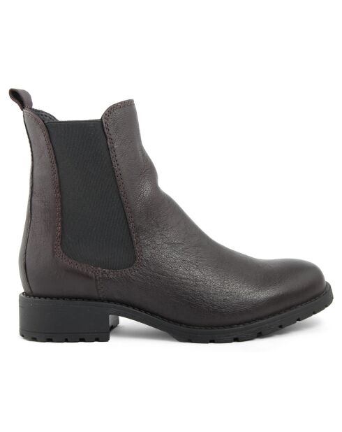 Bottines à talon en Cuir Marie gris foncé