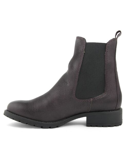 Bottines à talon en Cuir Marie gris foncé