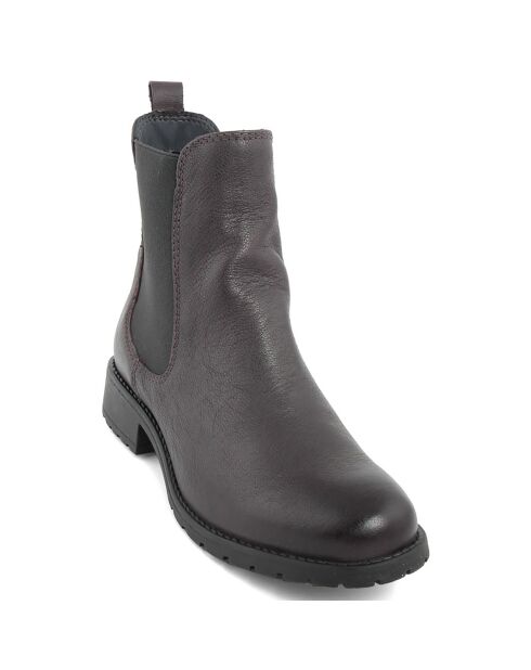 Bottines à talon en Cuir Marie gris foncé