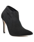 Bottines à talon en Cuir suède Arielle noires - Talon 11 cm