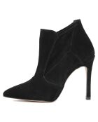 Bottines à talon en Velours de Cuir Inès noires - Talon 12 cm