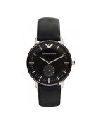 Montre Chronographe Homme en Cuir noire