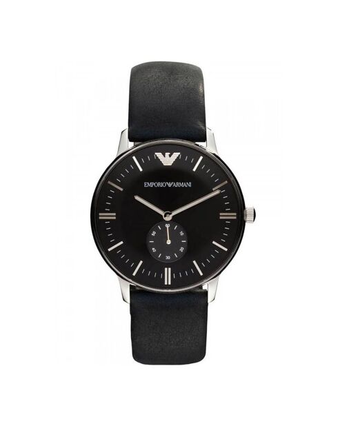Montre Chronographe Homme en Cuir noire