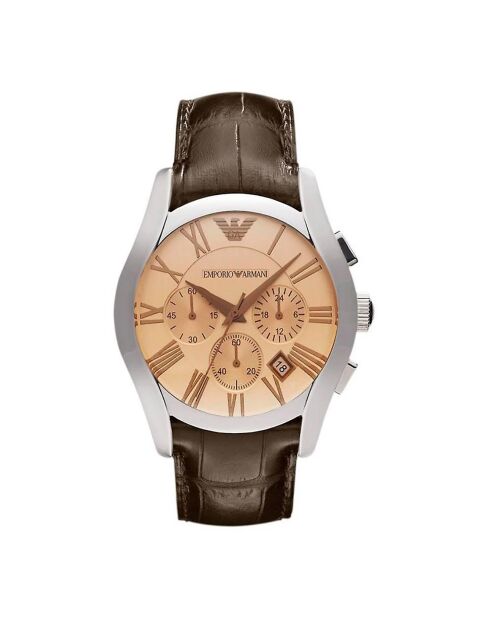 Montre Chronographe Homme en Cuir marron