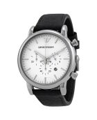 Montre Chronographe Homme en Cuir noire