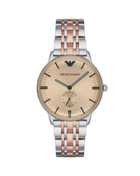 Montre Homme en Acier argenté/rose doré