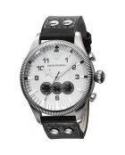 Montre Chronographe Homme en Cuir noire