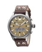Montre Chronographe Homme en Cuir marron