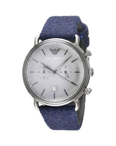 Montre Chronographe Homme en Tissu bleue