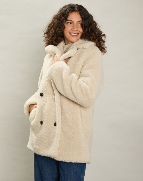 Manteau en Fausse Fourrure Victoria naturel