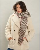Écharpe 100% Laine Carreaux Vichy brun foncé - 200x70 cm