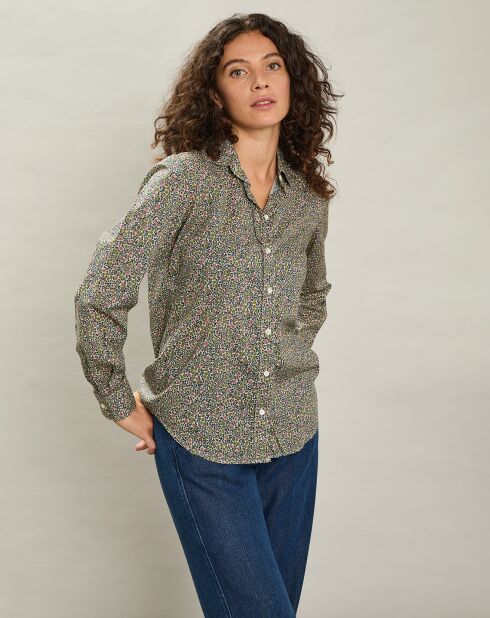 Chemise Coraz vert/rose