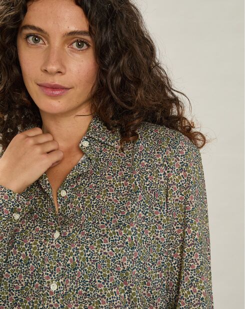 Chemise Coraz vert/rose