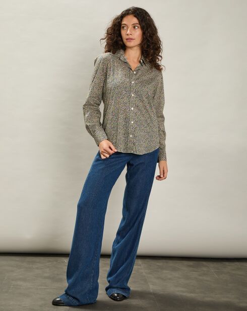 Chemise Coraz vert/rose