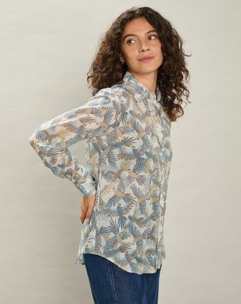 Chemise Coraz blanc brut/bleu