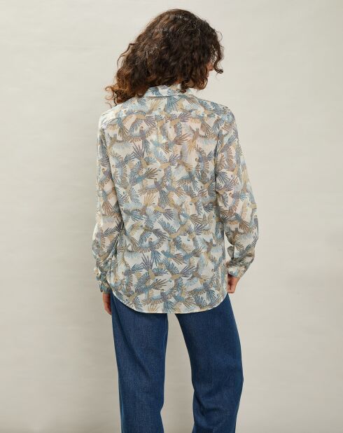 Chemise Coraz blanc brut/bleu