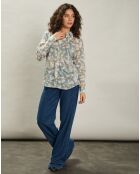 Chemise Coraz blanc brut/bleu