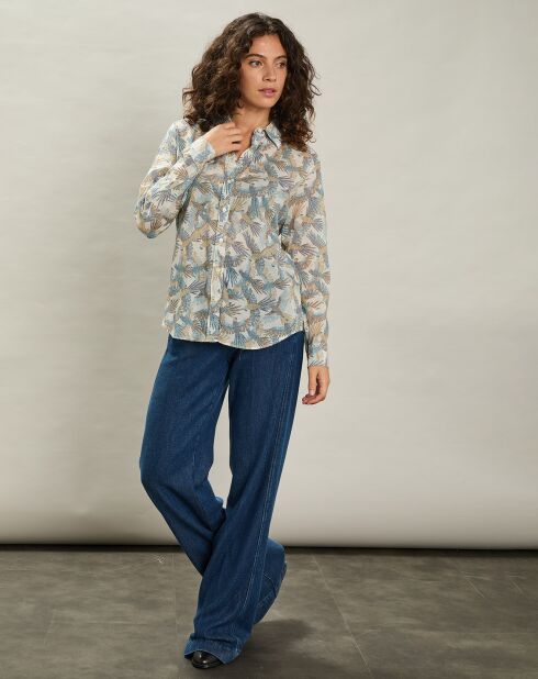 Chemise Coraz blanc brut/bleu